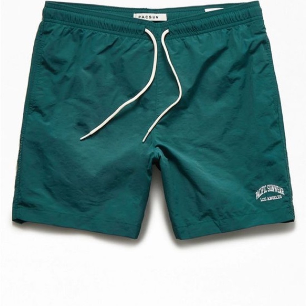 PacSun Collegiate Green Swim Shorts
